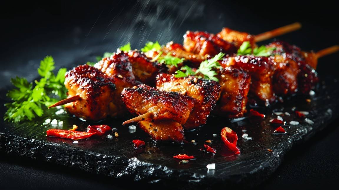 Lamb Sekuwa — Nepali char-grilled lamb at Turmeric restaurant Benidorm