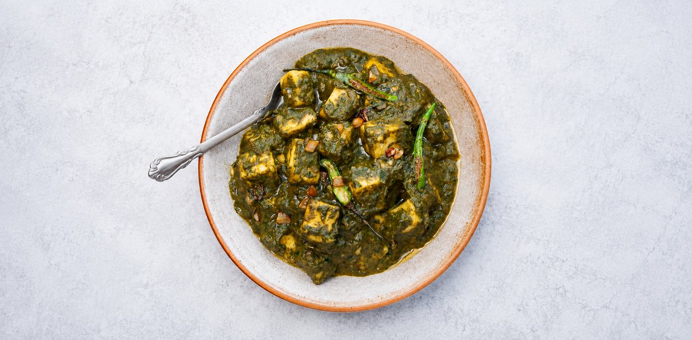 Palak paneer — spinach and cottage cheese curry